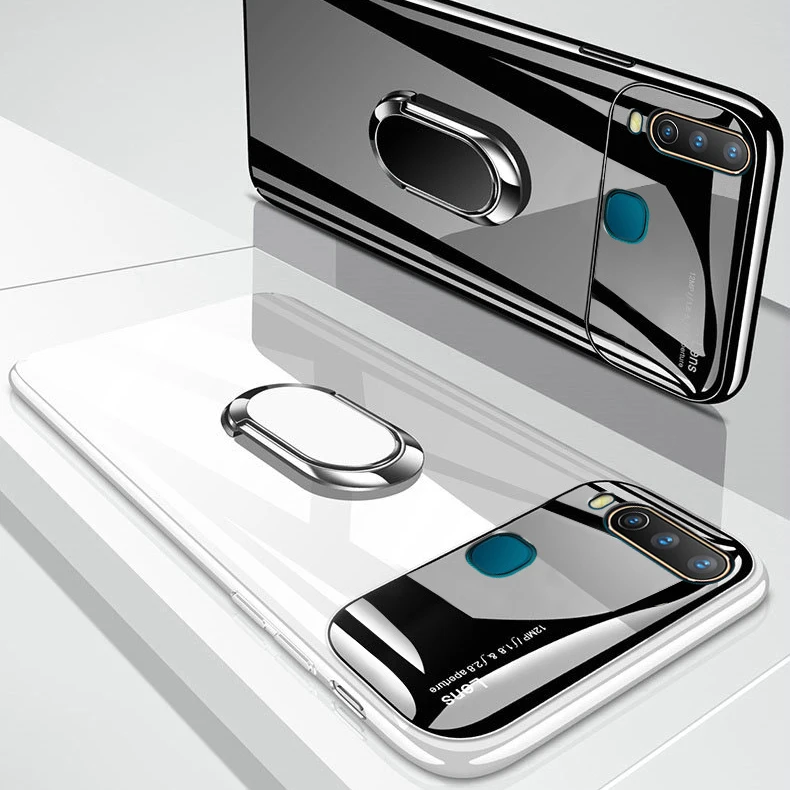 ДЛЯ VIVO Y11 2019 чехол Роскошный Жесткий ПК с подставкой кольцевой магнит тонкий