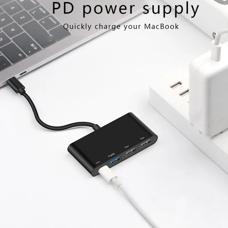 USB C алюминиевый концентратор type C к USB2.0+ USB3.0 концентратор+ PD конвертер type-C зарядный порт концентратор для MacBook USB C устройств