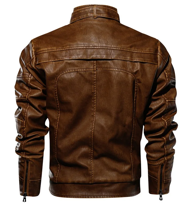 Европейский размер, XS-3XL, новинка, брендовая тактическая куртка из искусственной кожи, Мужская мотоциклетная кожаная куртка со стоячим воротником, Мужская Куртка jaqueta de Couro