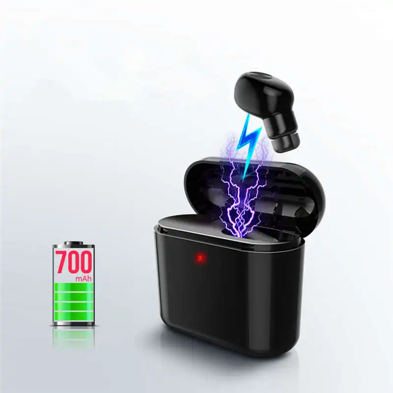 Invisible Wireless Mini Bluetooth Headset Wireless Mobile Phone With 700 Mah Portable Charging Box