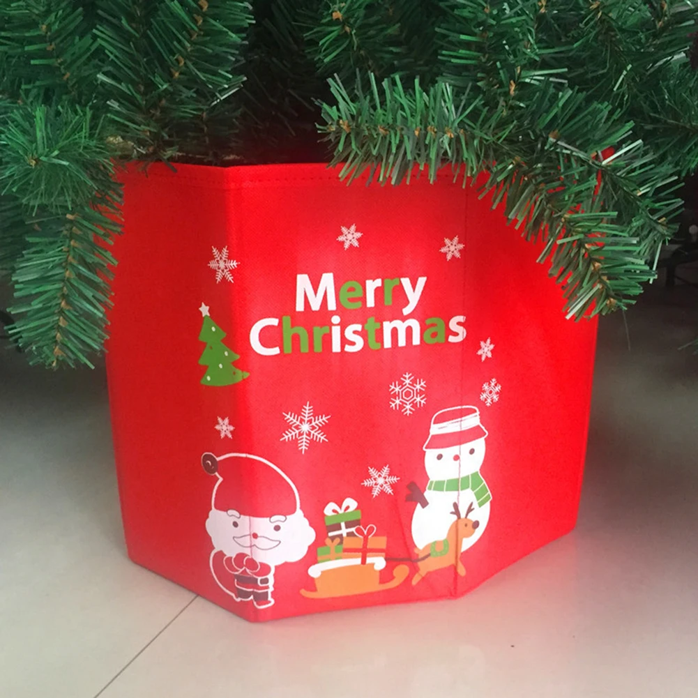 Folding Snowmen Base Box Xmas Tree Foot Cover Non-woven Storage Box Xmas Decor Multifunction Durable Christmas Tree Skirt Box