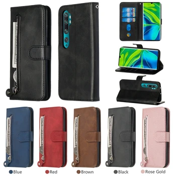 

Redmi 8A Case Magnetic Zipper Leather Flip Case on for Xiaomi Mi Note 10 Pro CC9 Pro Cover Xiaomi CC9E Mi A3 9 Lite Wallet Case