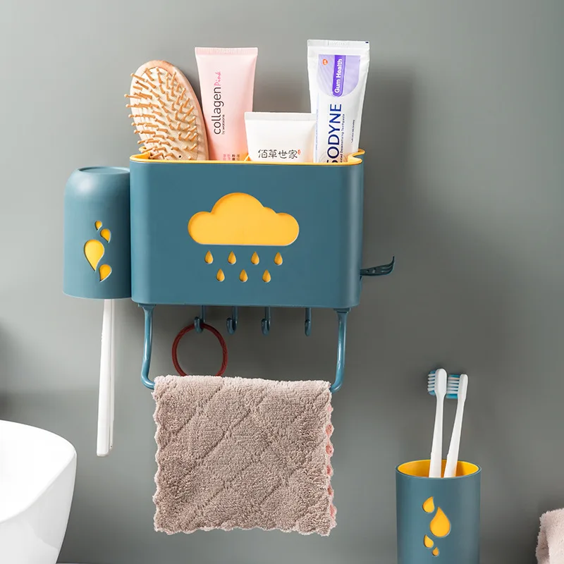  Multipurpose Toothbrush Holder Toothpaste Cosmetics High Capacity Storage Bathroom Accessories Home