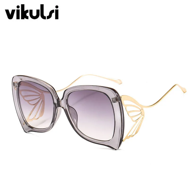 Знаменитые трендовые квадратные женские солнцезащитные очки, женские брендовые дизайнерские солнцезащитные очки с бабочками, женские розовые очки Gafas UV400 - Цвет линз: E267 grey grey