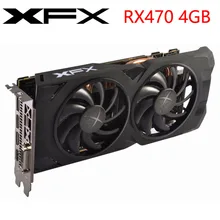 XFX видеокарта RX 470 4 Гб 256Bit GDDR5 видеокарты для AMD RX 400 серии VGA карты RX470 DisplayPort 570 580 480 HDMI б/у