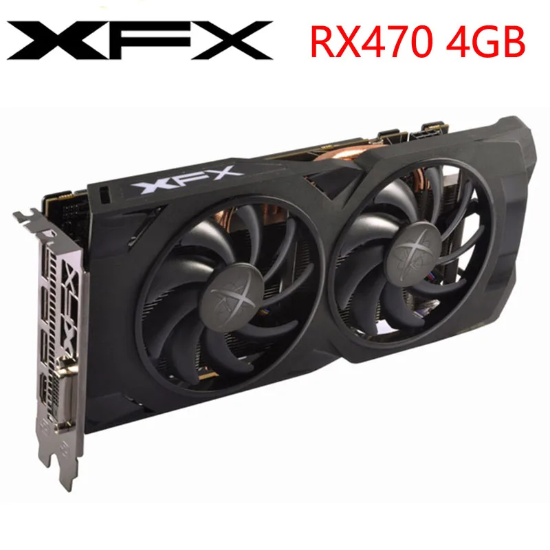Видеокарта XFX RX 470 4 Гб 256 бит GDDR5 видеокарты для AMD 400 серии VGA карты RX470 DisplayPort 570 580 480