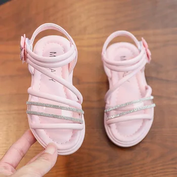 

Fashion Rhinestone Flowers Little Girl Sandals For Kids 2020 New Summer Baby Girls Princess Children Beach Shoe 1 2 3 4 5 6 Year