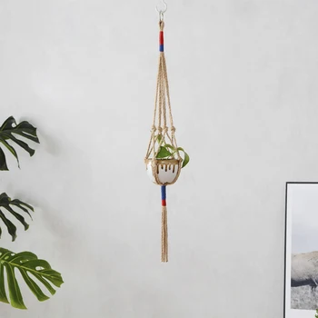 

3pcs Hanging Holder Office Door Wall Indoor Outdoor Handmade Cotton Linen Space Saving Macrame Plant Hanger Home Decor Simple