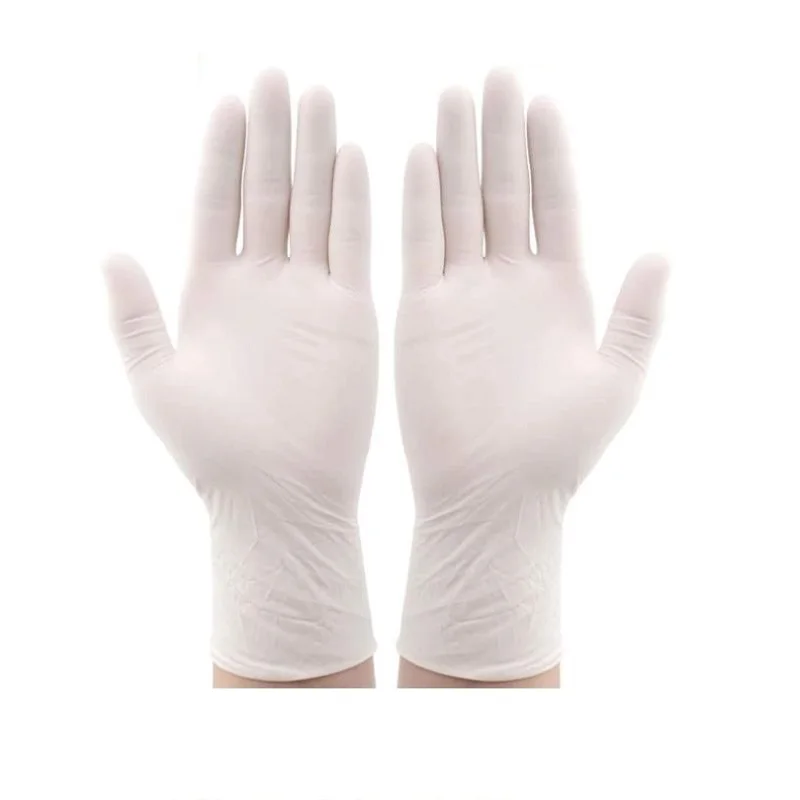 Universal Latex Gloves Disposable White Non-Slip Acid Laboratory Rubber Latex Gloves Household Cleaning Disposable 100/50/30PCS