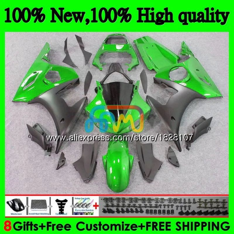 No. 1 Зеленый серый горячее тело для YAMAHA YZF R6 S R6S 06-09 YZFR6S 06 07 08 09 52BS. 40 YZF600 YZF-600 YZF-R6S 2006 2007 2008 2009 обтекатели - Цвет: No. 1