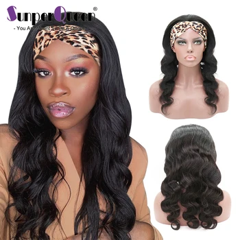 

Peruvian Body Wave Headband Scarf Wig Glueless Human Hair for Women Affordable Headband Wig Human Hair Beginner Friendly
