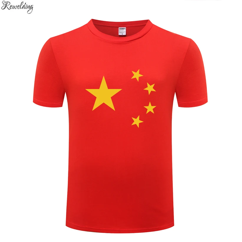 Five Star Chinese Flag Mens Men T Shirt Tshirt Summer New Short Sleeve O Neck Cotton Casual T-shirt Top Tee | Мужская одежда