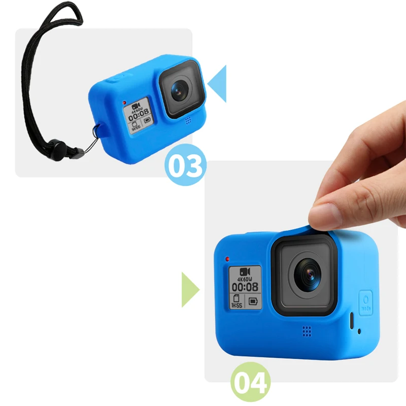 Защитный силиконовый чехол с рамкой для камеры s спортивный ремешок 8& GoPro камера ручной для спортивных видео аксессуары экшн