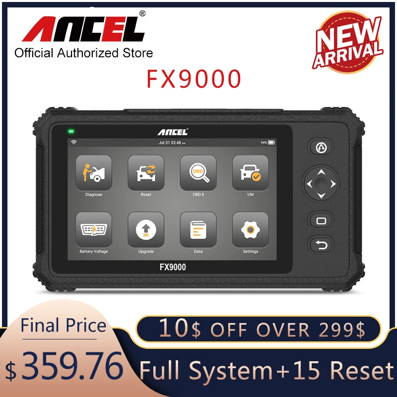 Диагностический сканер Ancel FX9000 OBD2 профессиональный автомобильный прибор для
