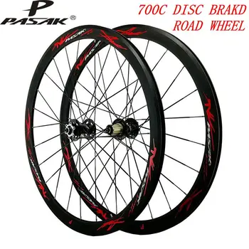 

700C V disc brake road bicycle wheel 40mm alloy rim flat spokes3.0 Aluminum Alloy Wheelset Clincher Road Bike Wheels 6-blot Bock