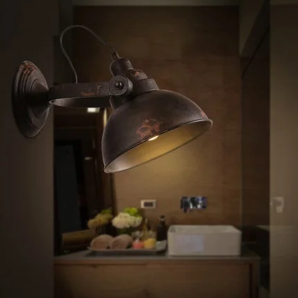 Iron Retro Wall Sconce Loft Industrial Vintage LED Wall light Angle Adjustable Luminaire On The Wall Lighting Fixtures