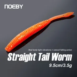NOEBY Wacky Rig Worm 9.5cm 3.5g Silicone Soft Bait No Sinker Wobblers Jig Head Texas Rig Swimbait Slatwater Shiner Fishing Lures