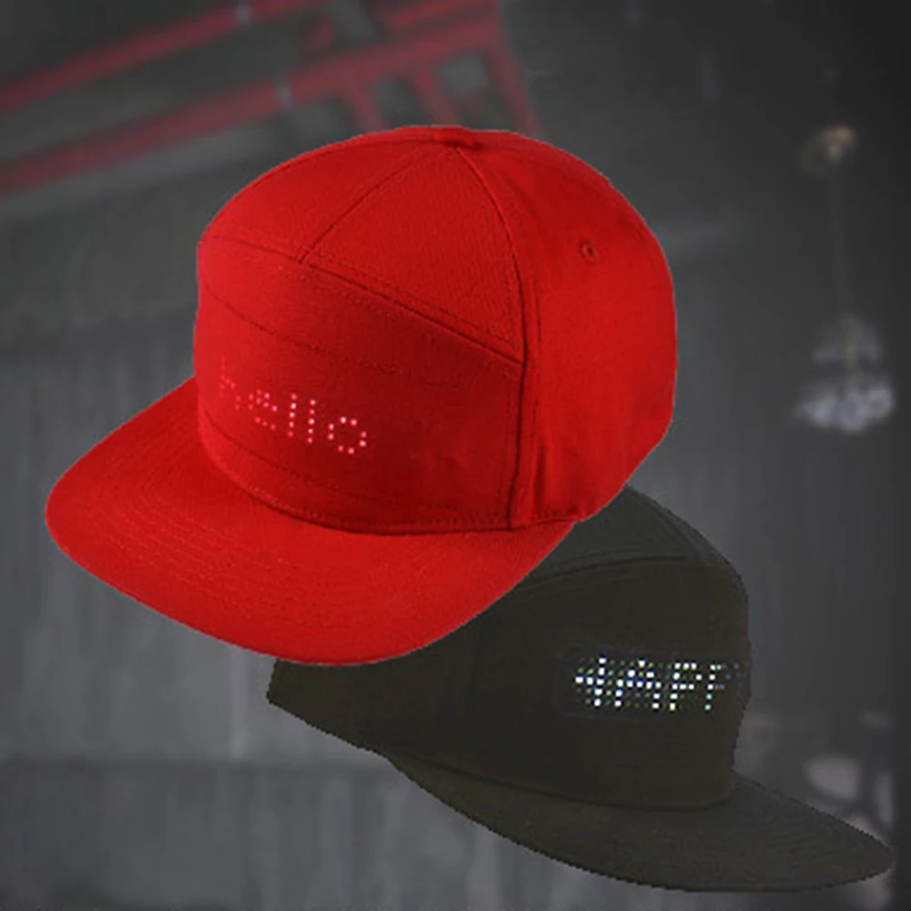 New Hip Hop Party Parade Golf Fishing Cap LED Sports Running Hat Programmable Scrolling Message Display Board Baseball | Спорт и