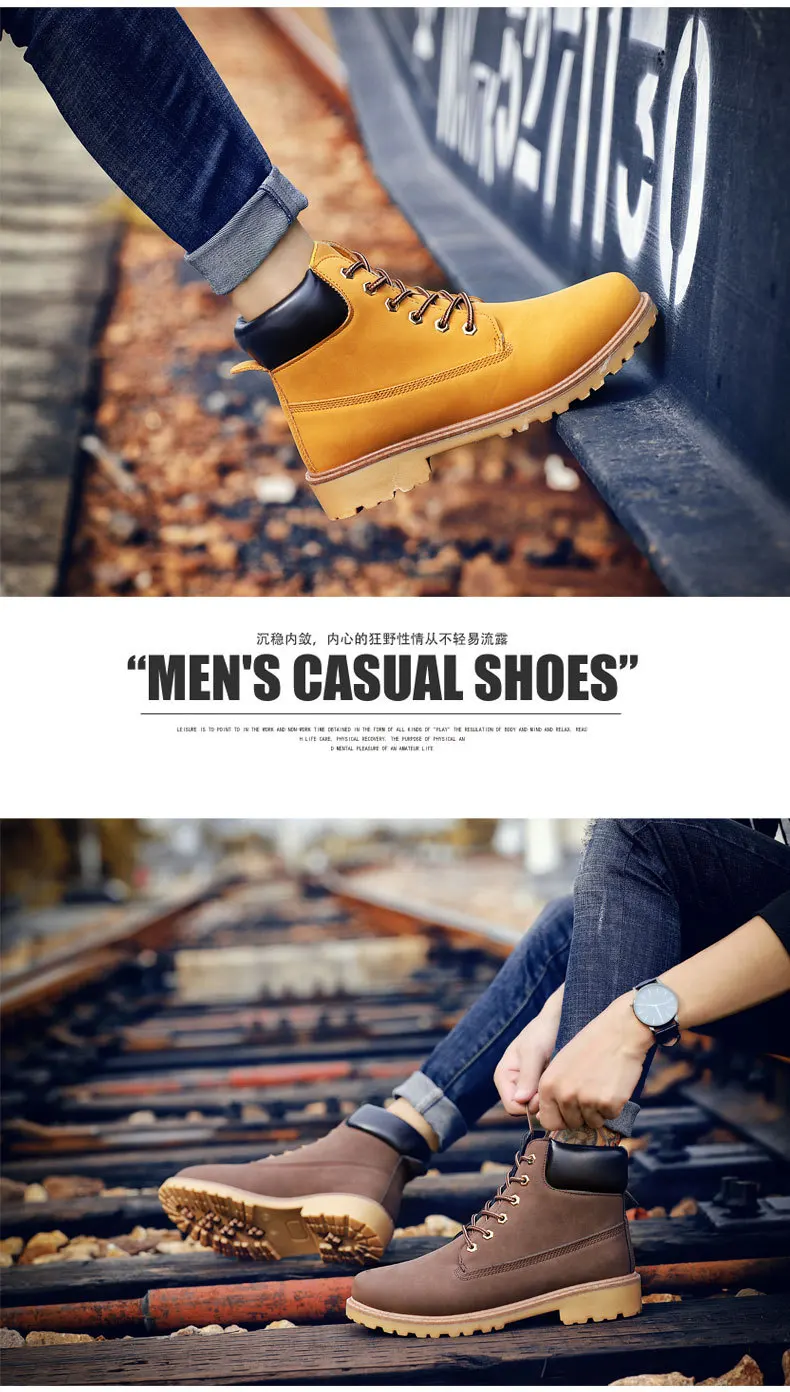 koovan men boots 2021 new Martin boots PU leather men's shoes high top more leisure autumn boots wholesale