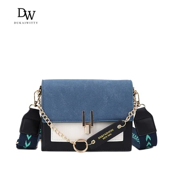

DUKAIWITTY 2020 new mini handbags for women fashion ins retro wide shoulder strap messenger bags purse simple style Crossbody Ba