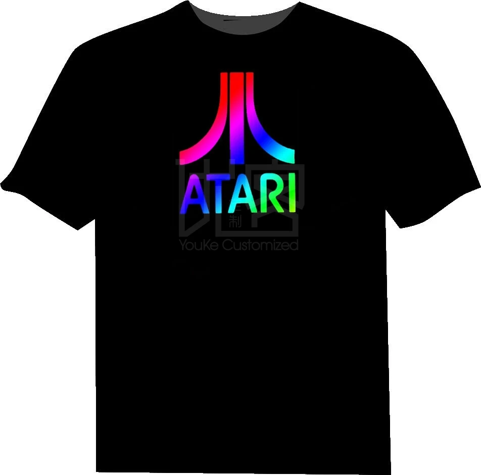 Atari светящаяся футболка со звуком светящаяся одежда классический логотип модная футболка с принтом классический стиль