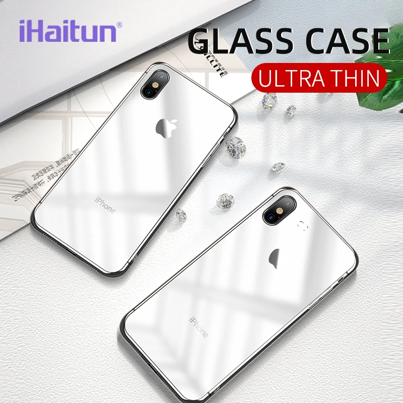 IHaitun Роскошный Матовый Стеклянный чехол для iPhone 11 Pro Max XS MAX XR X Чехлы прозрачная