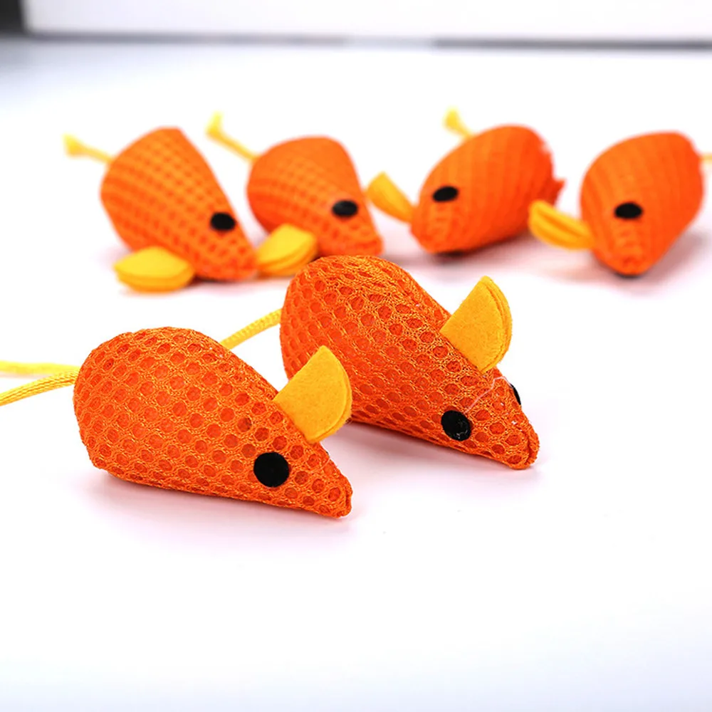 Pet Cat Toy Mouse Shape Mesh Cloth Molar Toy With Bell New Arrival Hot Sale