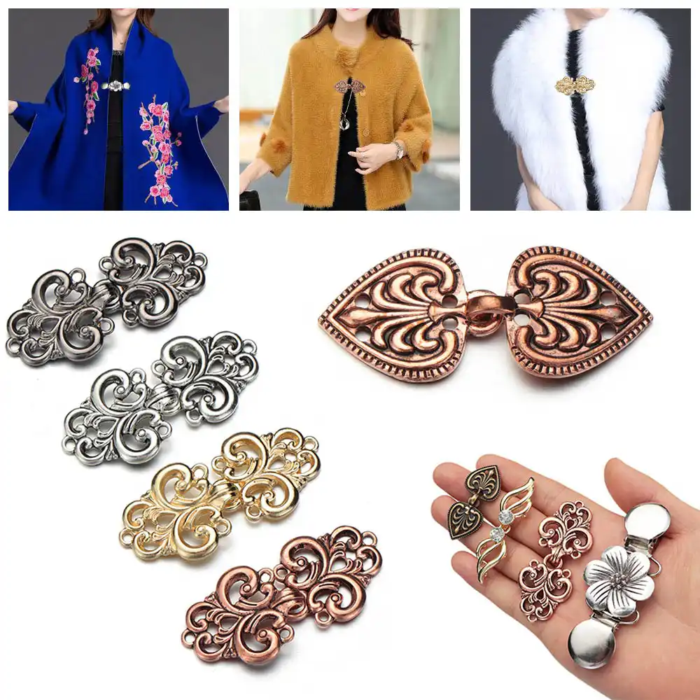 1 Pair Retro Metal Button Sweater Cardigan Clip Sewing Craft Duck Clip Pin Sweater Scarf Clasp Connection Buckle Accessories Buttons Aliexpress