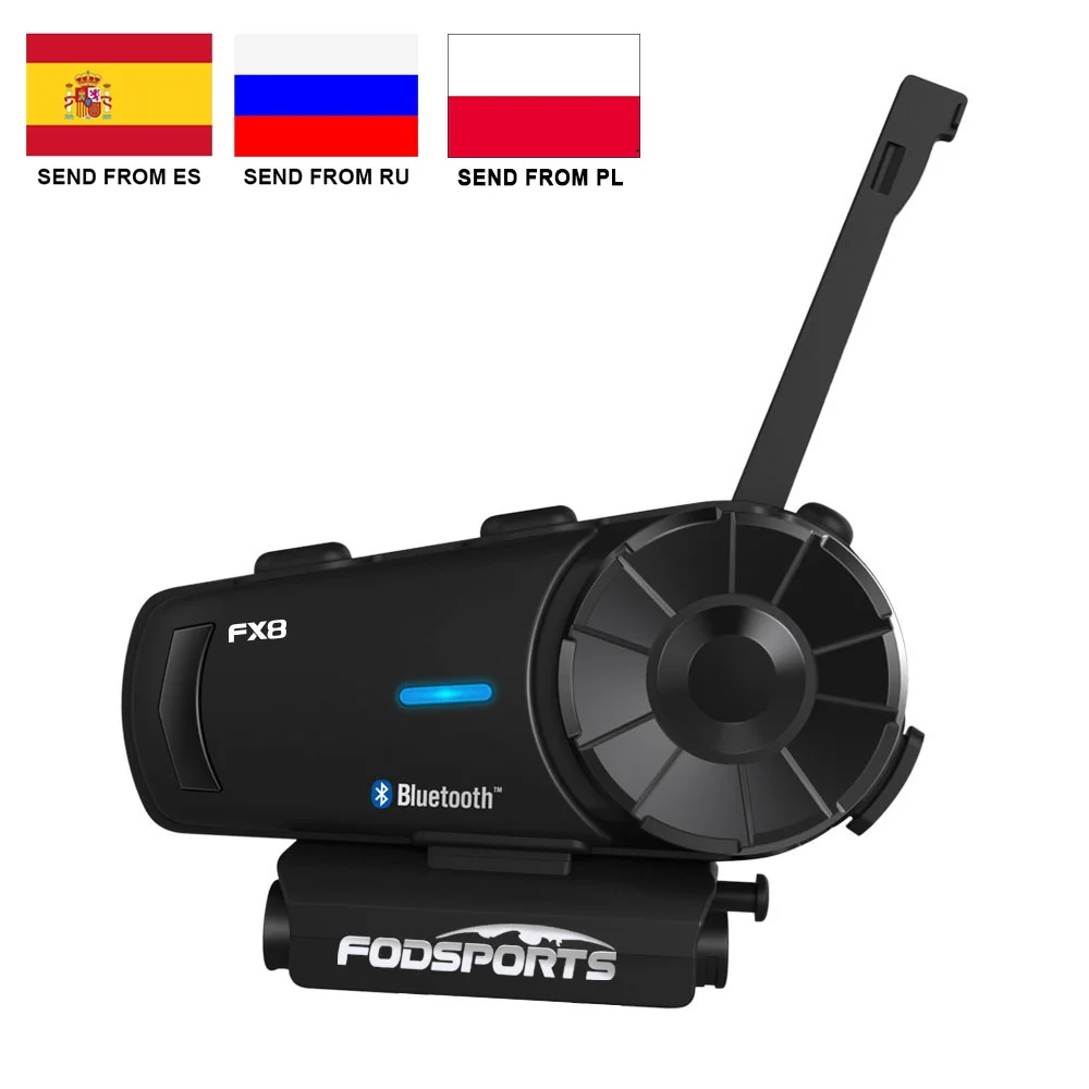 Bluetooth Интерком Fodsports FX8 Для мотоциклетного шлема 1000 м|Наушники для шлемов| |