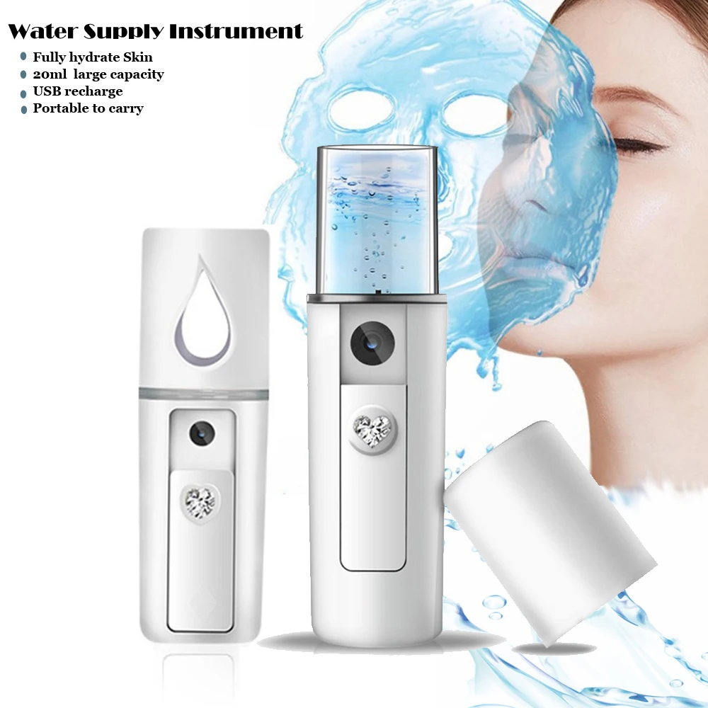 

USB Charging mini vaporizador facial Moisturizing open pores Nano Mist Spray Atomization Mister face steamer skin care Tools