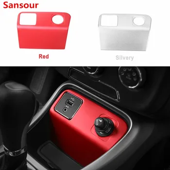 

Sansour Car Interior USB Interface+Cigarette lighter Bezel Decoration Cover Trim Stickers for Jeep Compass 2017 Up Car Styling