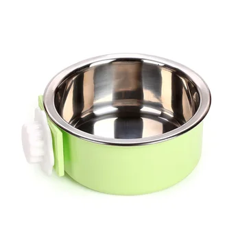 

Dog Food Water Bowl Stainless Steel Hanging Pets Bowl For Dog Cat Bird With Bolt Holder High Quality