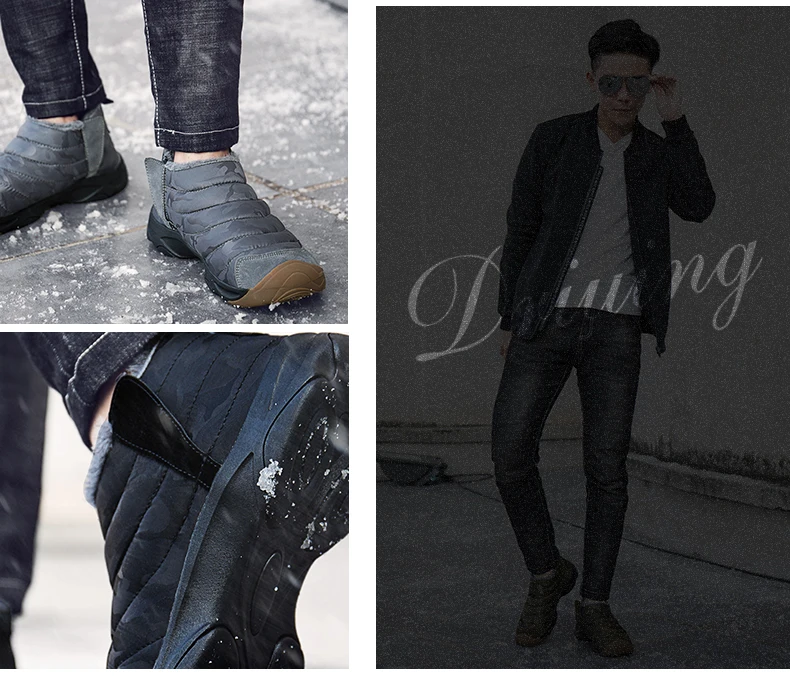 Litthing; мужские ботинки; новые модные зимние ботинки для мужчин; зимние ботинки на меху; Мужская обувь из плюша; теплая водонепроницаемая мужская обувь