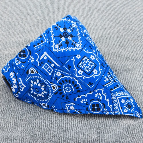 Transer Регулируемый ошейник для собак, жаккардовый шейный платок, бандана, ошейники для собак - Цвет: Синий