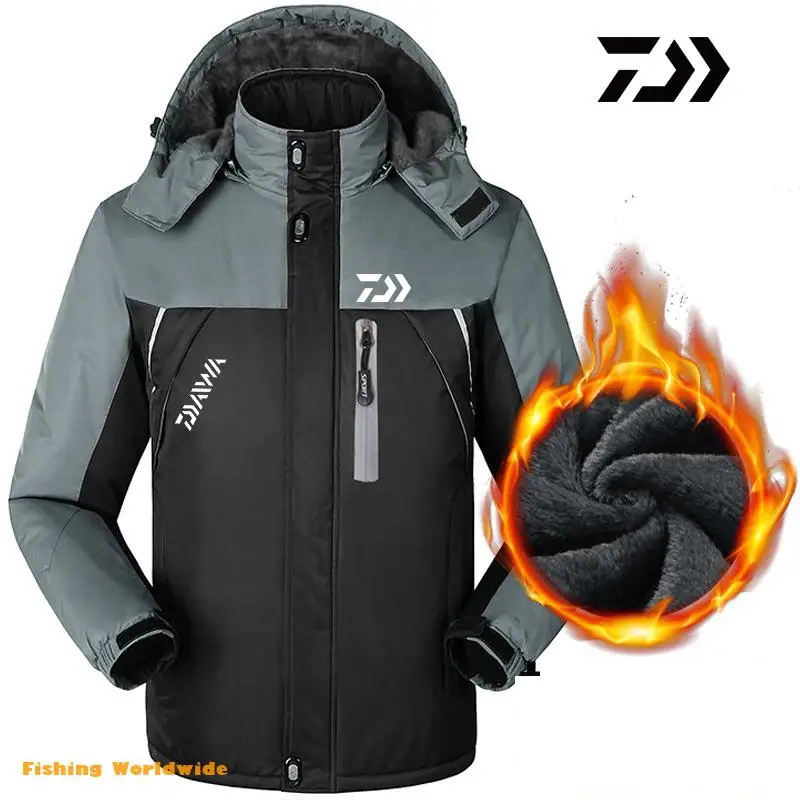 Новинка Мужская Уличная одежда Daiwa для рыбалки флисовая зимняя