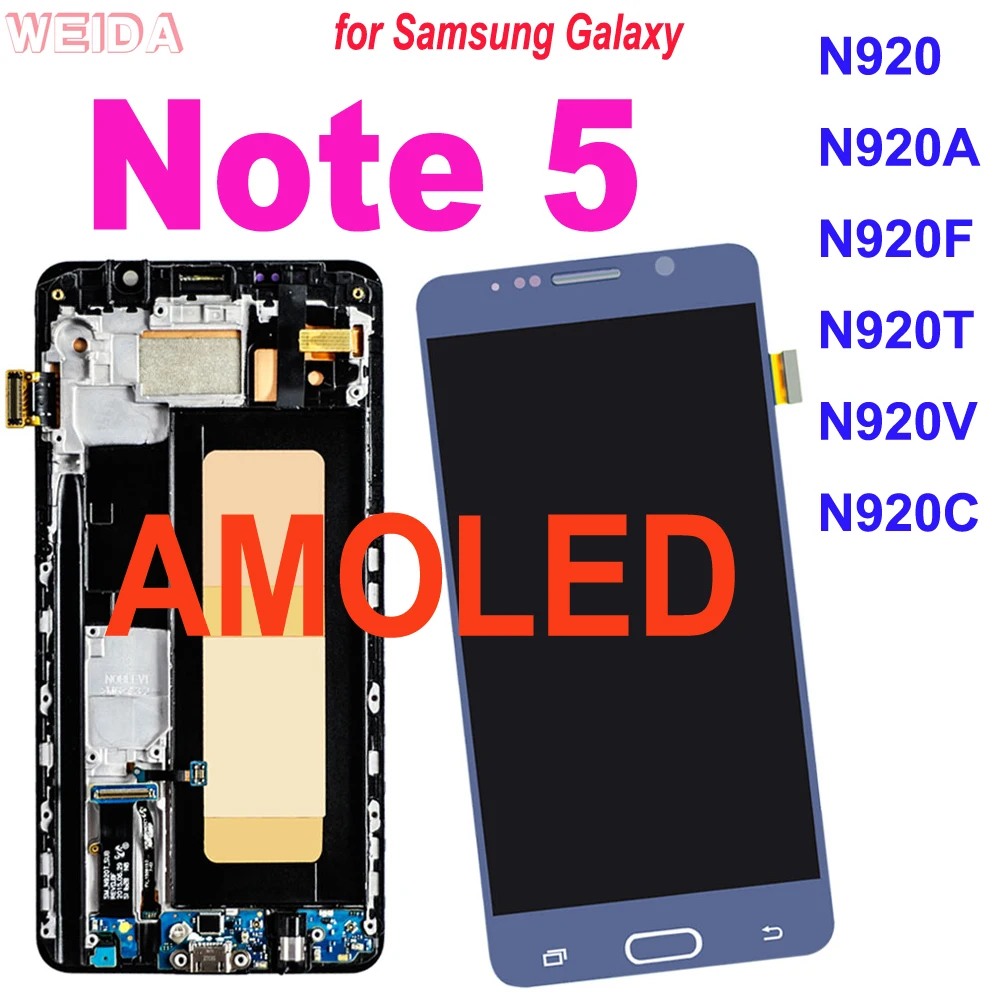 ЖК-дисплей Super AMOLED 5 7 дюйма для Samsung Galaxy Note Note5 N920 N920A с сенсорным экраном и