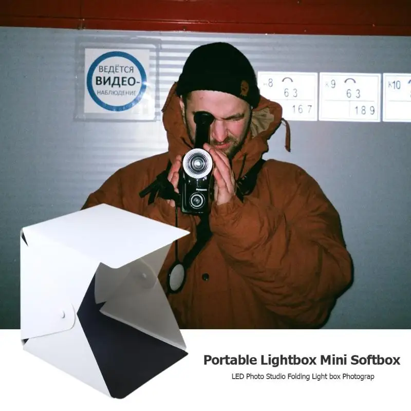 Портативный лайтбокс мини-софтбокс светодиодный фотостудия Складная лампа коробка для фотографии Backgound для DSLR камеры аксессуары 20x20x20 см