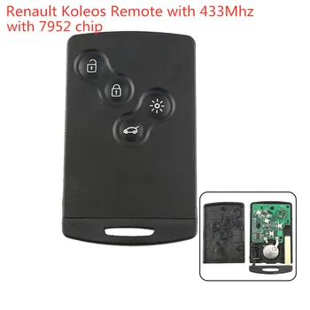 

RIOOAK original 4 button keyless Renault Remote smart key 433mhz hitag AES 7953 chip for Clio 4 key Hand free after 2013 key