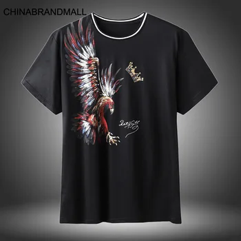 

Plus Fat Plus Size Men Ice Silk Summer Dress Thin Section T Shirt Short Sleeve Shirt Extra Large Loose Fat Round Neck Half