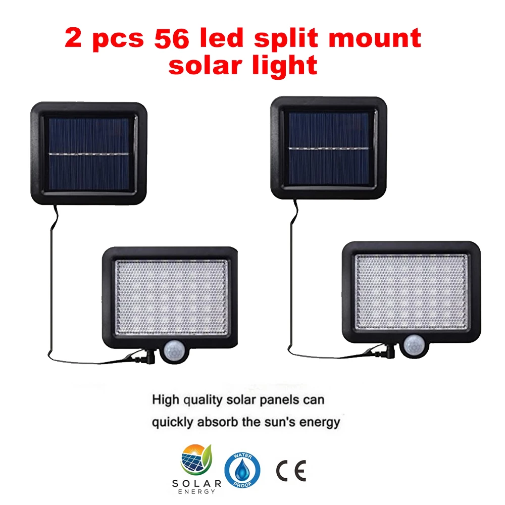 

2/4pcs LED Street light Solar Power PIR motion sensor Outdoor Garden lamp Waterproof Yard Path Security Night lighting split mou