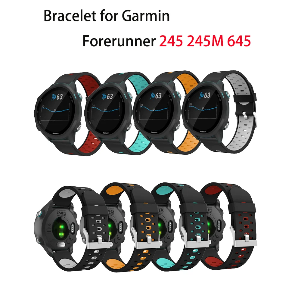 

Sport Silicone Watchband Strap for Garmin Forerunner 245 245M 645 Vivoactive 3 Music Smart Bracelet Watch Band Colorful Wristban