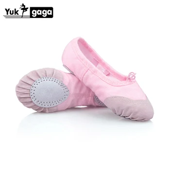 

Yukigaga 2019 new arrive kids Canvas Ballet Dance Shoes for girls Slippers Pointe Gymnastics free shipping pink black white A20B