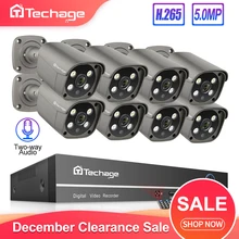 Techage H.265 8CH 5MP POE NVR комплект CCTV система безопасности двухсторонняя аудио AI IP камера Открытый Водонепроницаемый P2P комплект видеонаблюдения