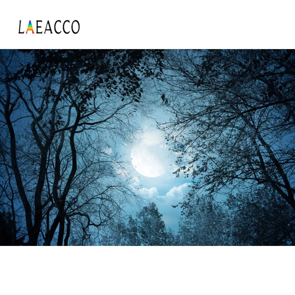 Laeacco 写真撮影の背景ダークナイトツリームーン壁紙ホラー風光明媚な写真の背景 Photocall 写真スタジオ 背景 Aliexpress