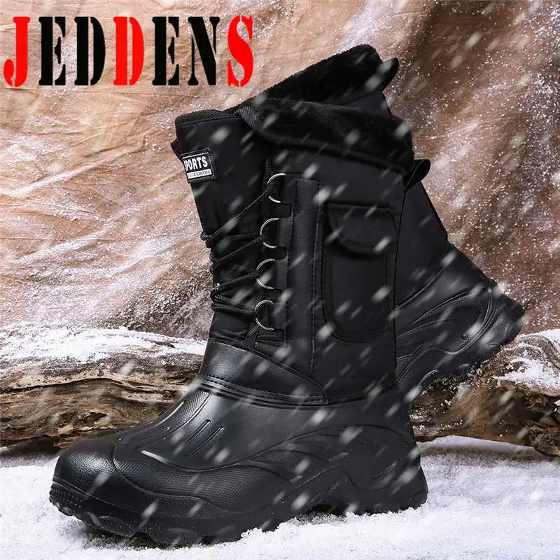 Brand Mens Winter Boots Waterproof Man Boots Warmest Plus Plush Snow Boots Outdoor Nonslip Casual Shoes Men MidCalf Boots V3