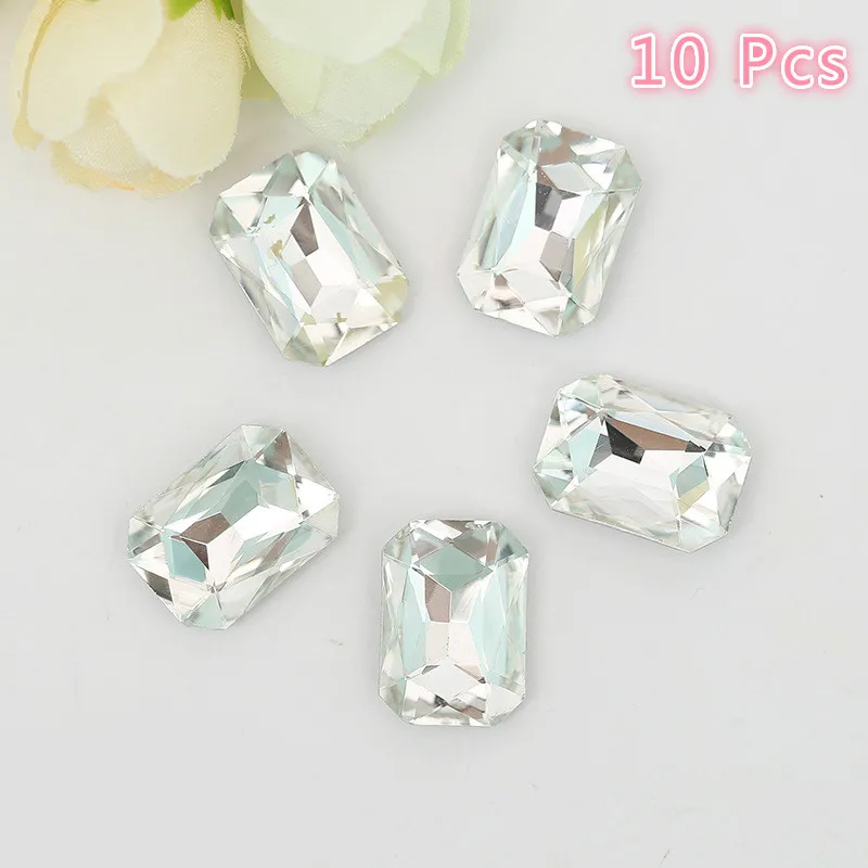 04 10Pcs As picture 6 цветов Стразы для ногтей прямоугольные хрустальные украшения для ногтей блестящие 3D Стразы драгоценный камень Маникюр украшения для ногтей амулеты инструмент для дизайна ногтей - Цвет: 04 10Pcs As picture