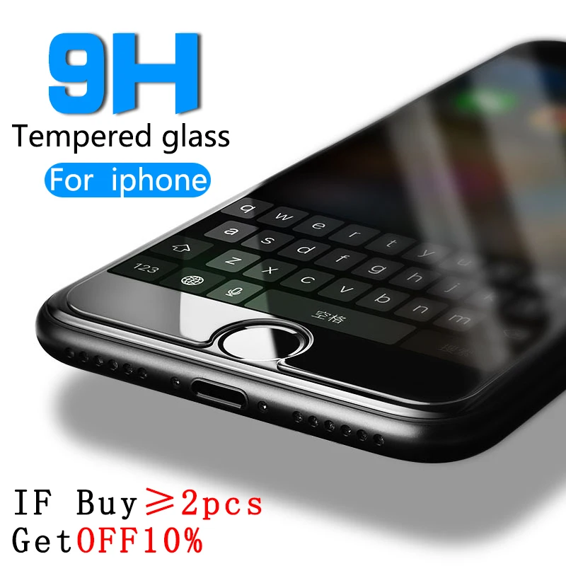 9h стекло на iphone 6 защитное 7 8 6s plus 5 se x s max HD закаленное 2.5D не полный экран|Защитные