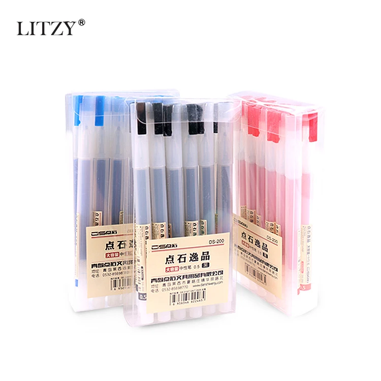 

6Pcs 0.5mm Water-based Pen Gel Pen Black/Red/Blue Ink Pen Transparent Maker Pen School Office Writing Supply Student Stationery