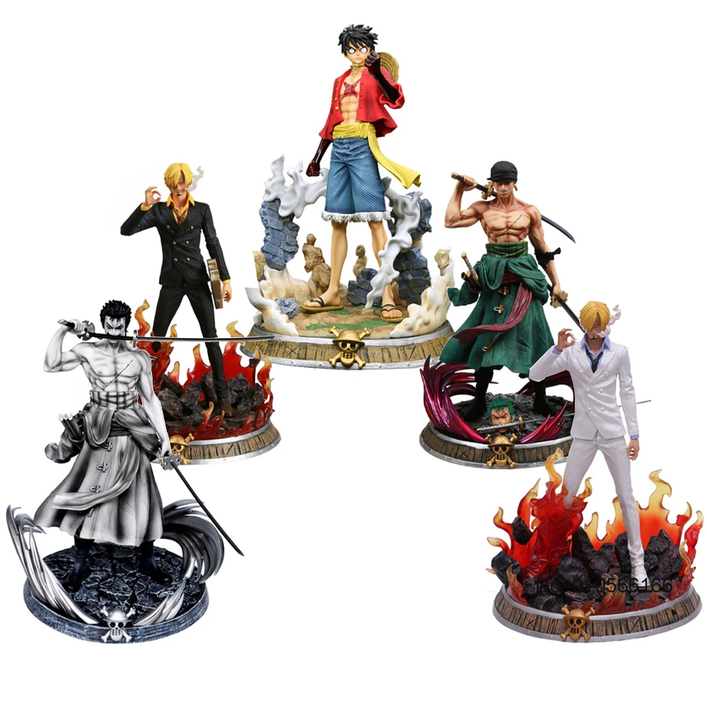漫画の置物 ワンピースアクションフィギュア Mironoa Zoro ルフィ 煙 サンジ デスクトップ装飾 コレクション Null Aliexpress