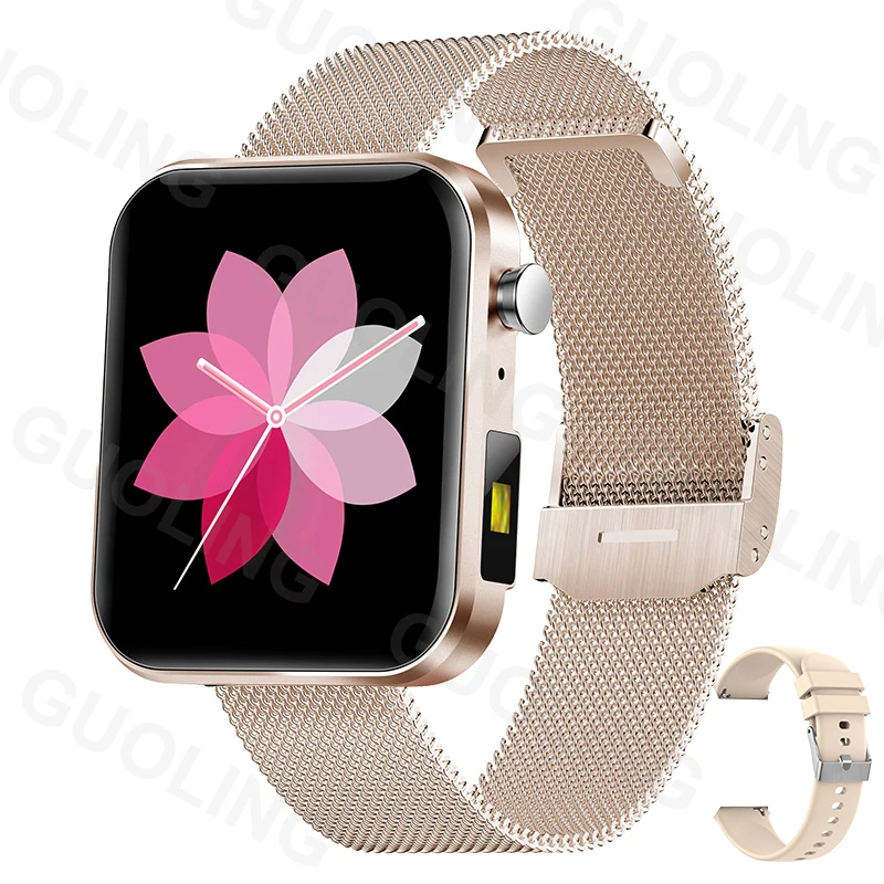 2021 New Body Temperature Smart Watch Women Full Touch Men Smartwatch IP68 Waterproof Fitness Bracelet LED light for Android IOS 